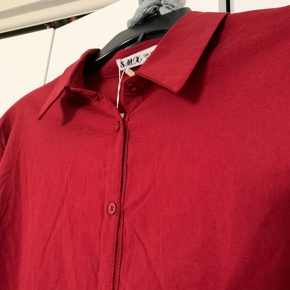 Red Button Up - Picture 3 of 5